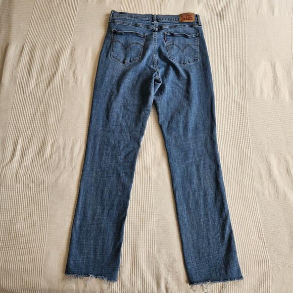 Levis 724 High Rise Straight Raw Hem Jeans Denim Skater Streetwear Women Size 30 - Picture 2 of 11